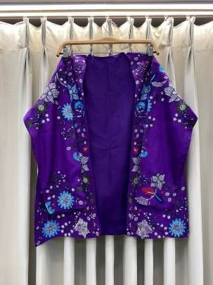 Violet Colour Chinon Fabric Gown With Koti