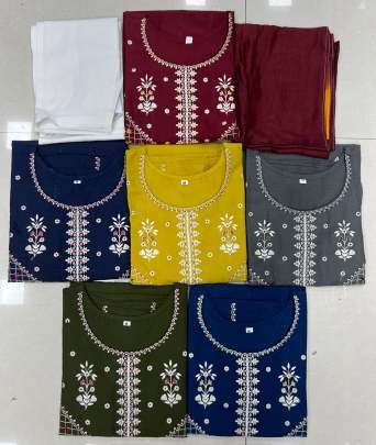 Viscose Blue Festival Wear Embroidery Work Readymade Combo Set