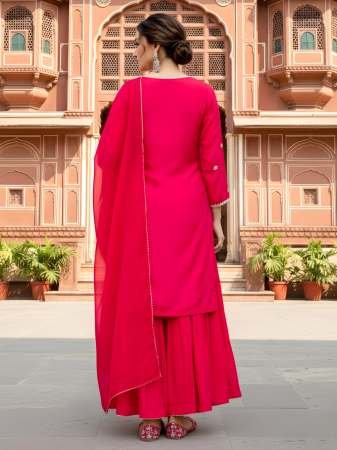 Viscose Silk Fabric Red  Colour Ready Made Suit