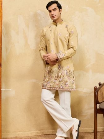 Viscose Silk Multi Thread Sequence Work Kurta 