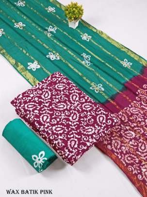 Wax Batik Wine With Rama  Cotton Dress Material