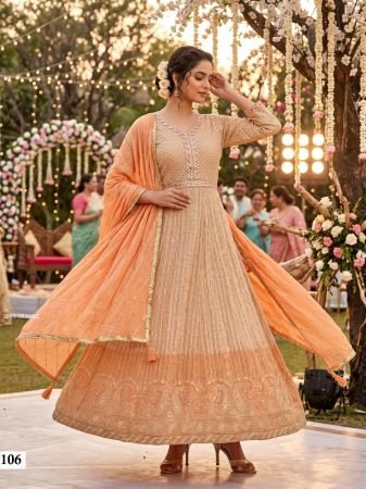 Wedding And Festive Anarkali Dress with Heavy Chikankari Work