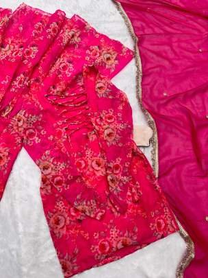Wedding Flower Digital Printed Sharara Suits