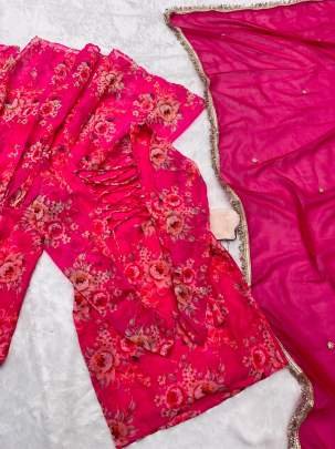 Wedding Flower Digital Printed Sharara Suits