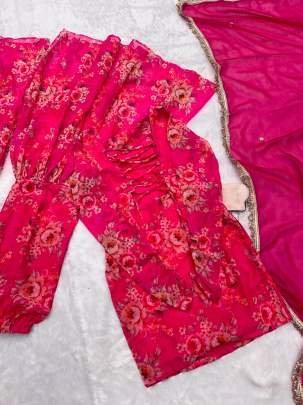 Wedding Flower Digital Printed Sharara Suits