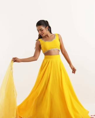 Wedding Haldi Wear Lehenga Choli Dupatta Set