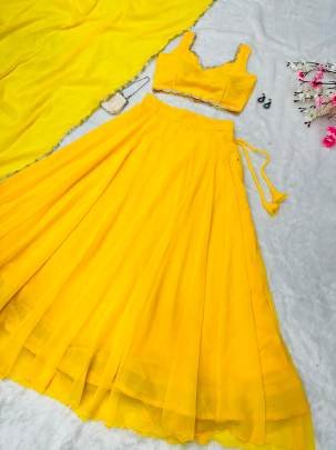 Wedding Haldi Wear Lehenga Choli Dupatta Set