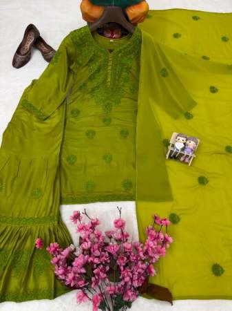 Wedding Mehendi Wear Sharara Suit