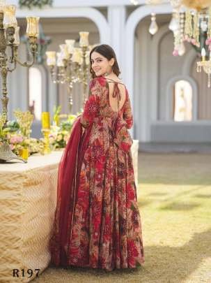 Wedding Muslin Maxi Gown With Dupatta