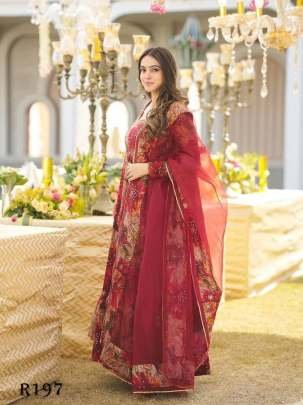 Wedding Muslin Maxi Gown With Dupatta