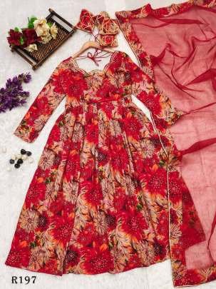 Wedding Muslin Maxi Gown With Dupatta