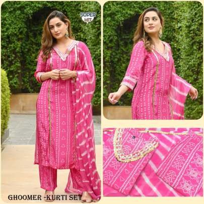 wedding season special beautiful straight cut design Kurti Set