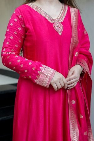 Wedding Special Banarasi Chanderi Anarkali Suit for Women