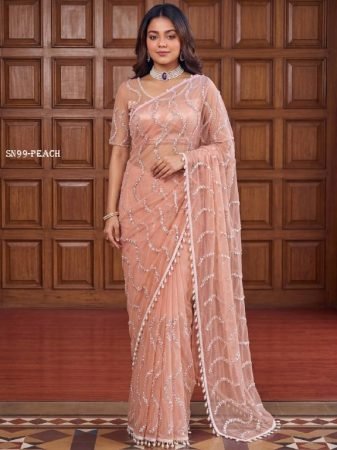 Wedding Special Bidds Work Saree with Blouse