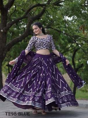 Wedding Wear Best Purple Blooming Lehenga Choli