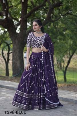 Wedding Wear Best Purple Blooming Lehenga Choli