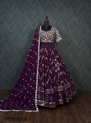 Wedding Wear Best Purple Blooming Lehenga Choli