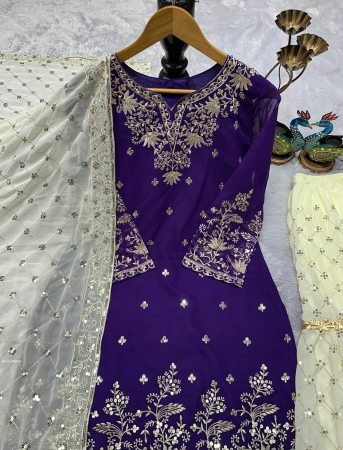 Wedding Wear Heavy Embroidered Sharara Suit for Women