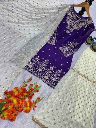 Wedding Wear Heavy Embroidered Sharara Suit for Women