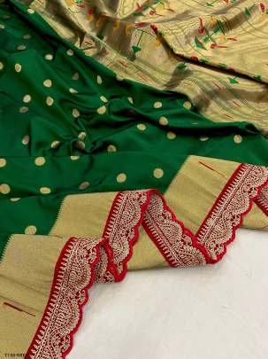 Wedding Wear Kanchi Green Soft Silk Saree For Women Wear