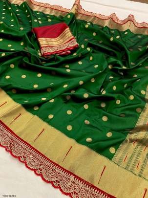 Wedding Wear Kanchi Green Soft Silk Saree For Women Wear