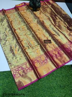  Wedding Wear Magenta Kanjivaram Pattu Silk Saree
