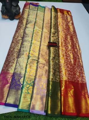 Wedding Wear Magenta Kanjivaram Pattu Silk Saree