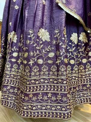 Wedding Wear Purple  Colour Lehenga Choli Set