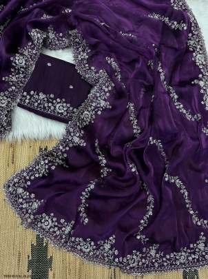 Wedding Wear Purple Jimmy Choo Saree