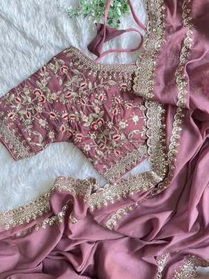 Weightless Onion Pink Georgette Saree