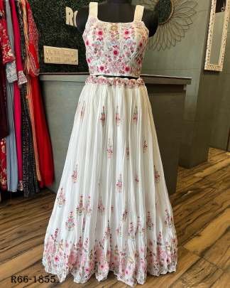 Western Style Thread And Sequence Work Blazer And Koti Lehenga Choli