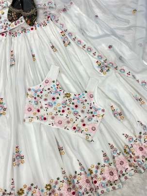 Western Style Thread And Sequence Work Blazer And Koti Lehenga Choli