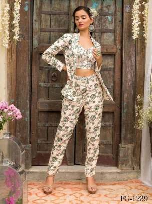 White Attractive and Uniqe Magic Cotton Cord Set With Jacket