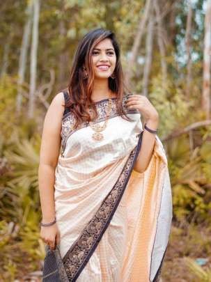White Attractive Soft Lichi Silk Saree With Jacquard Border
