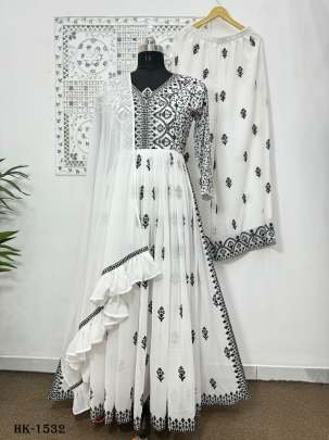 White Faux Georgette Nyra Cut Kurtis