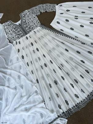 White Faux Georgette Nyra Cut Kurtis