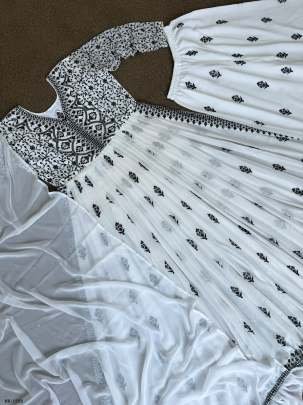 White Faux Georgette Nyra Cut Kurtis