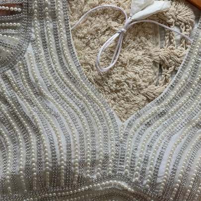 White Pearl  Moti Ready Made Blouse