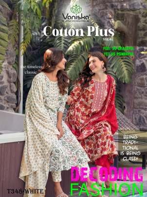 White Pure Cotton Kurti Pant Set With Dupatta For Women