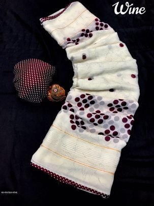 Wine Attractive Whiter Soft Georgette Saree