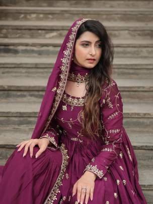 Wine Exclusive Premium Designer Readymade Top Sharara Suits With Fancy Dupatta