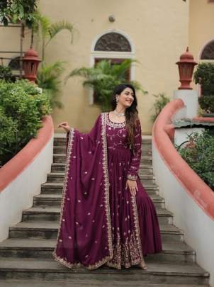 Wine Exclusive Premium Designer Readymade Top Sharara Suits With Fancy Dupatta