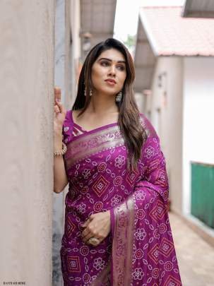 Wine Pushpavati Soft Dola Silk Saree