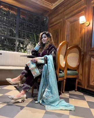 Winter Luxe Velvet Designer Suit With Pant   Dupatta