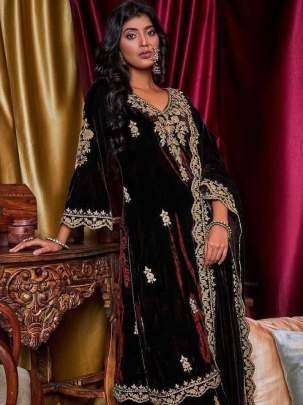 Winter Wear Ethnic Brown Kurti Palazzo Dupatta Set
