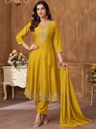 Women Anarkali Embroidered Suit With Dupatta