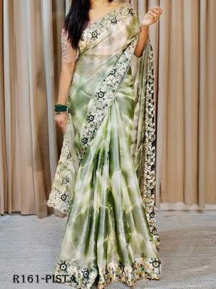 Women Charming Party Wear Pista Soft Jimmy Choo Saree