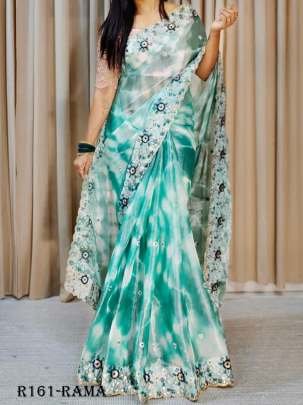 Women Charming Party Wear Rama Soft Jimmy Choo Saree