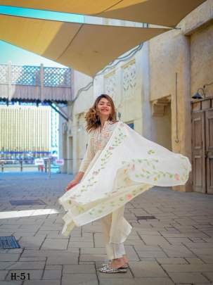 Women Georgette Embroidered Anarkali Suit Pant with Dupatta