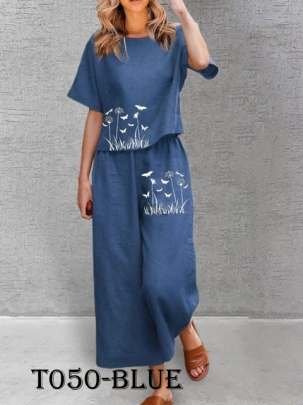 Women Loose Fit Blue Co Ord  Set For Summer
